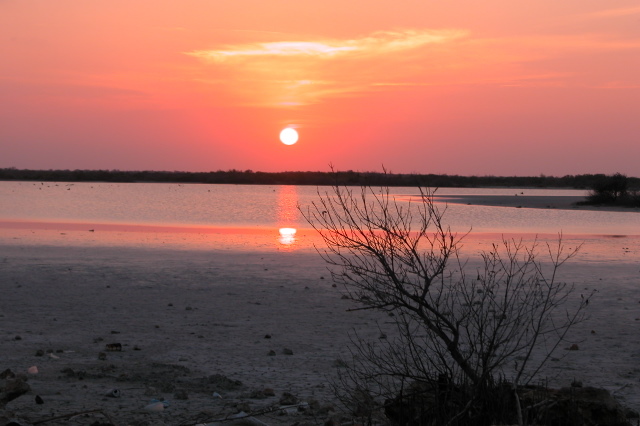 Sunset in the lake